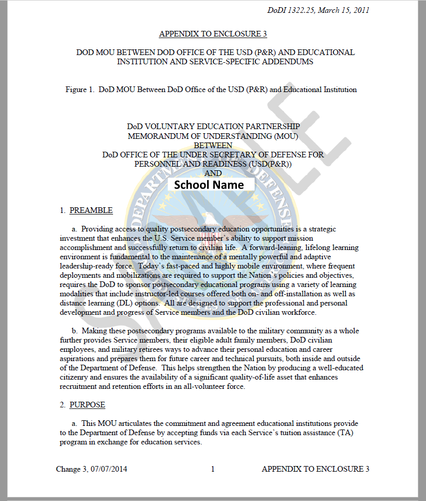 DoD MOU Institution Guide In Department Of The Navy Letterhead Template